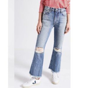 NEW Current/Elliott The High Waist Kick Ripped Distressed Denim Jeans Size 25